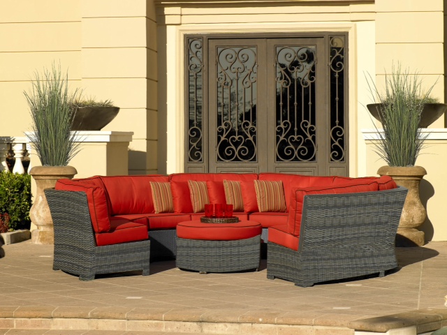 Bonita Wicker Patio Curved Sectional